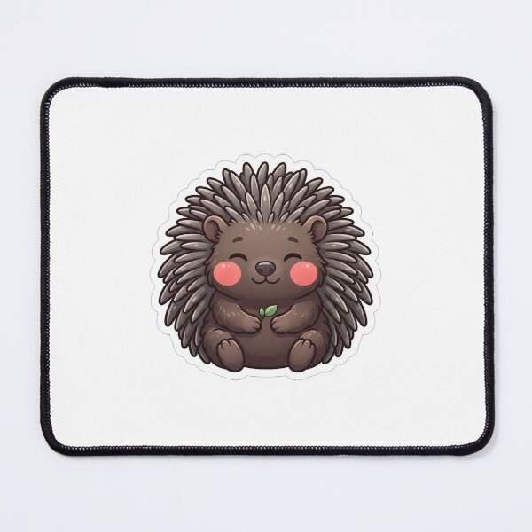 Item preview, Cute Little Hedgehog Holding A Green Leaf designed and sold by Owcomm.