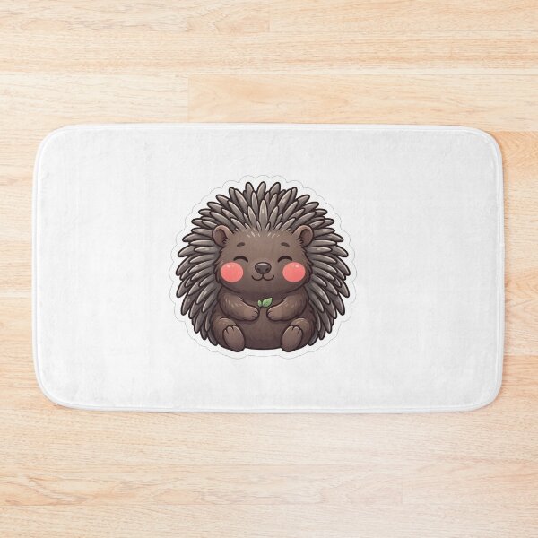 Item preview, Cute Little Hedgehog Holding A Green Leaf designed and sold by Owcomm.