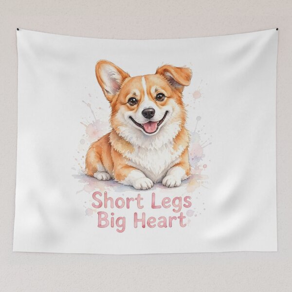 Item preview, Short Legs Big Heart - Cute Corgi Watercolor Dog Art designed and sold by SDKENERGY.