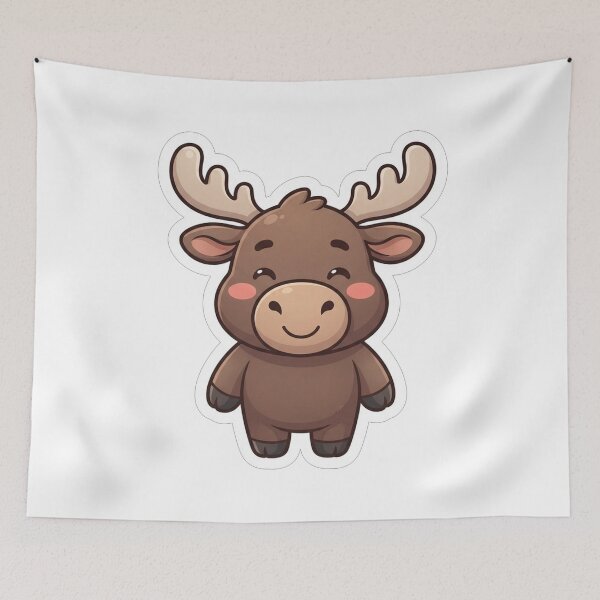 Item preview, Cute Little Baby Moose Animal Cartoon designed and sold by Owcomm.