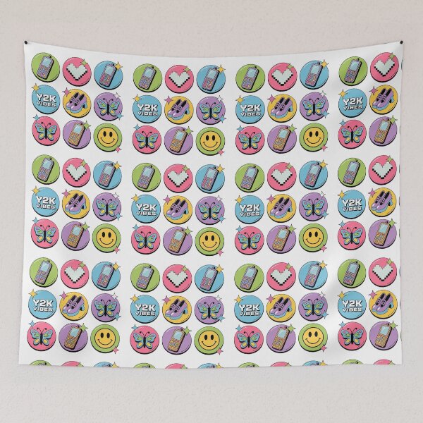 Item preview, Y2K Vibes Retro Sticker Sheet with Cute Phone, Butterfly and Kawaii Icons designed and sold by FestivityFinds.