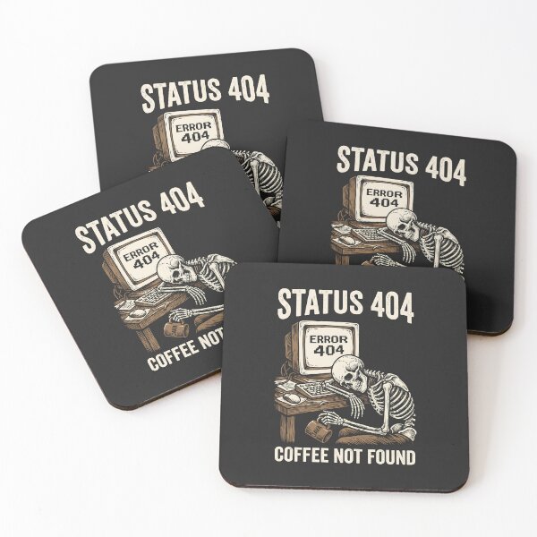 Item preview, Status 404 Coffee Not Found Retro Tech Programmer Humor designed and sold by SplashTastic.