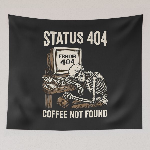Item preview, Status 404 Coffee Not Found Retro Tech Programmer Humor designed and sold by SplashTastic.