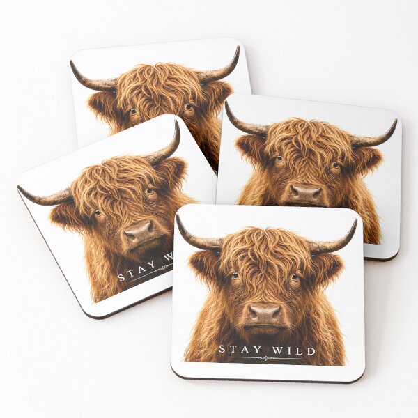 Item preview, Highland Cow Stay Wild Illustration designed and sold by Amr Siam.