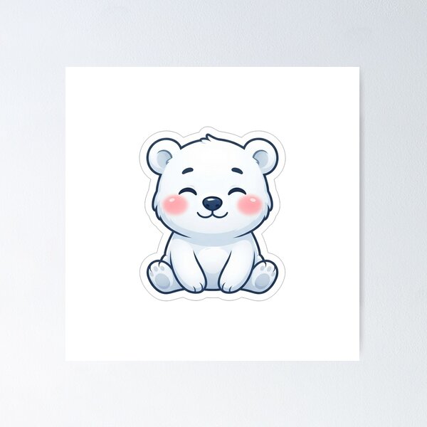 Item preview, Cute Little White Polar Bear Sitting designed and sold by Owcomm.