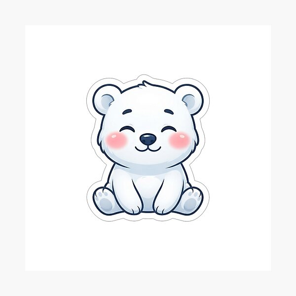 Item preview, Cute Little White Polar Bear Sitting designed and sold by Owcomm.