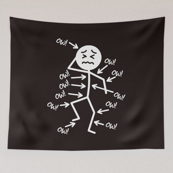 Item preview, Funny Chronic Pain Awareness Stick Figure Body Pain Humor Design designed and sold by mari-kayden.