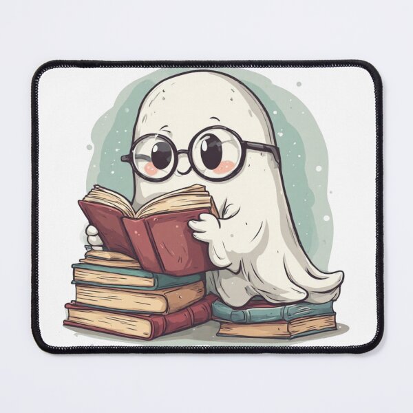 Item preview, Cute Bookworm Ghost Reading - Adorable Halloween Clipart designed and sold by Shivamartwark.