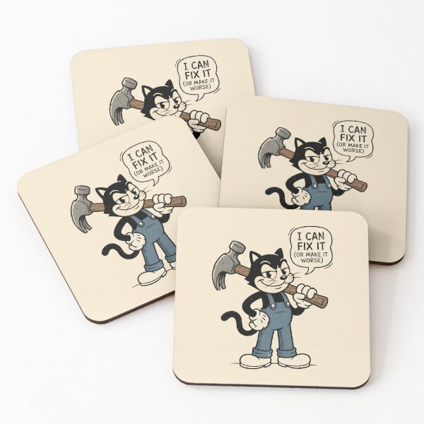 Item preview, I Can Fix It Vintage Mascot Retro Cartoon Handyman Humor designed and sold by SplashTastic.