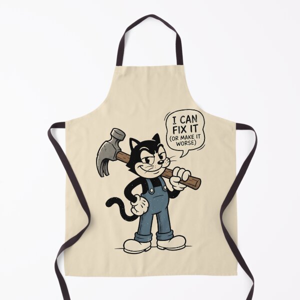 Item preview, I Can Fix It Vintage Mascot Retro Cartoon Handyman Humor designed and sold by SplashTastic.