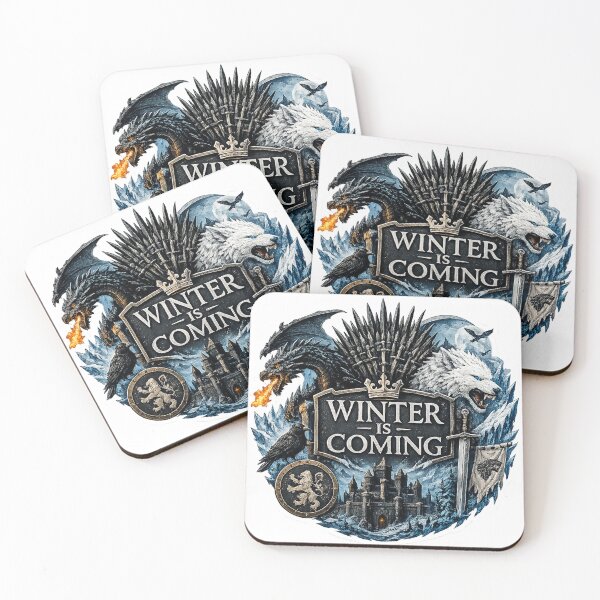 Item preview, Epic Frost Kingdom Dragon & Wolf Fantasy Crest Sticker | Medieval Dark Fantasy Vinyl Decal designed and sold by DKraftz.