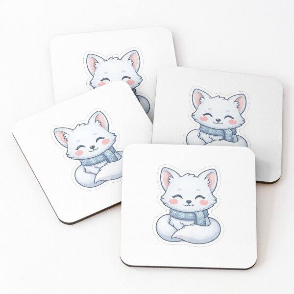 Item preview, Cute White Arctic Fox With Scarf designed and sold by Owcomm.