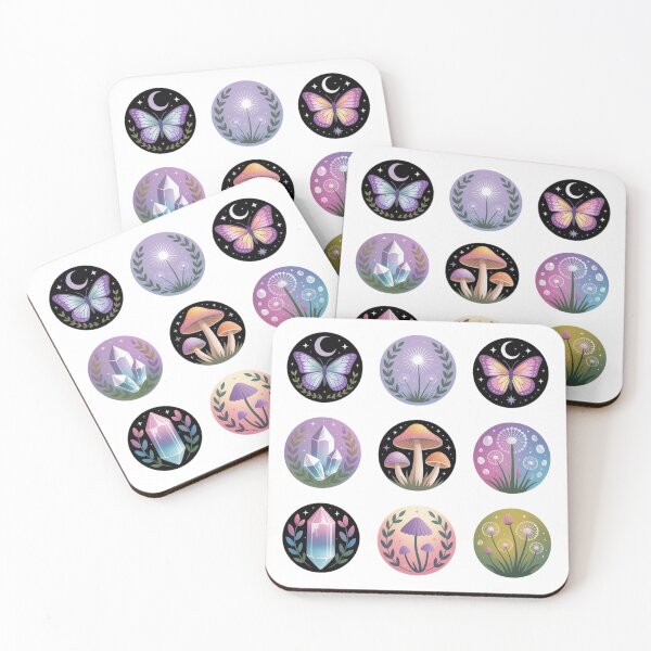 Item preview, Mystical Celestial Butterfly Crystal Mushroom Sticker Sheet Fantasy Art designed and sold by FestivityFinds.