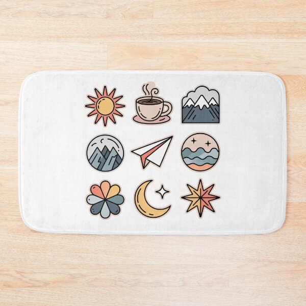Item preview, Boho Minimalist Sticker Sheet – Celestial Sun Moon Star, Mountains, Coffee & Paper Plane Line Art Pack designed and sold by FestivityFinds.