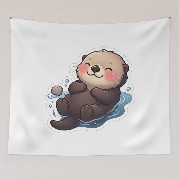 Item preview, Cute Baby Sea Otter Holding Shell designed and sold by Owcomm.