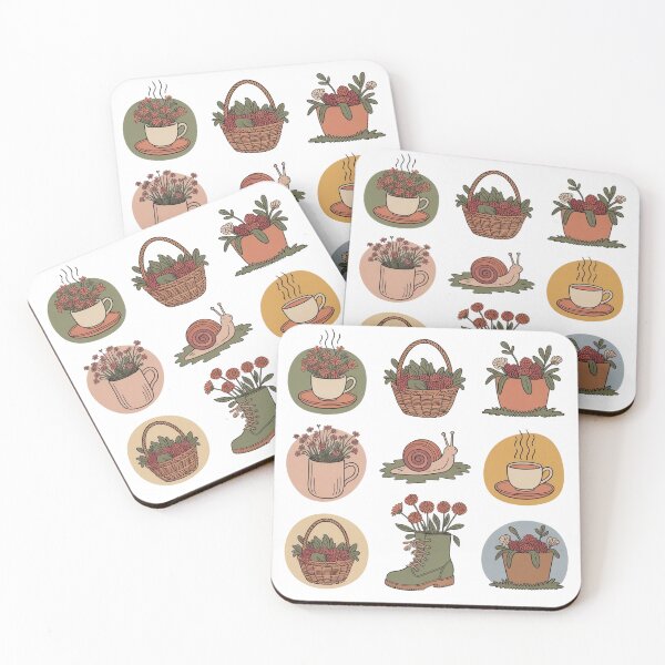 Item preview, Cute Cottagecore Sticker Sheet – Kawaii Teacup Flowers, Snail, Garden Boots & Berry Basket Pack designed and sold by FestivityFinds.