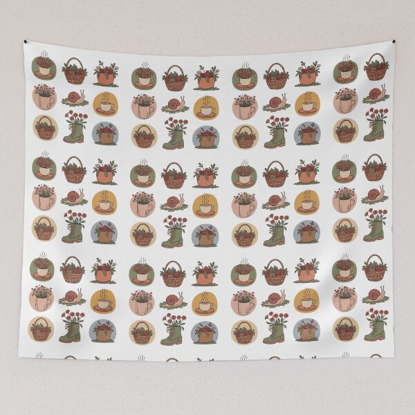 Item preview, Cute Cottagecore Sticker Sheet – Kawaii Teacup Flowers, Snail, Garden Boots & Berry Basket Pack designed and sold by FestivityFinds.