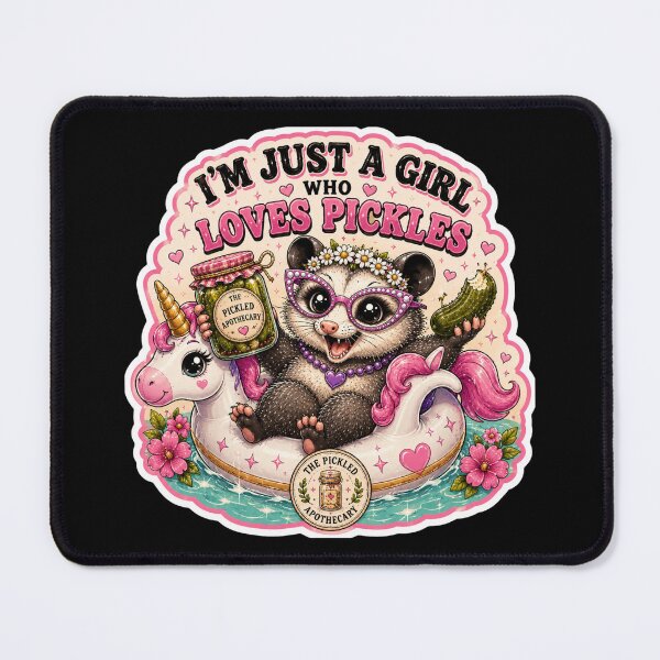 Item preview, I'm Just a Girl who Loves Pickles | Emotional Support Pickles Funny Pickle Sticker designed and sold by Imagine Ink Design Studio.