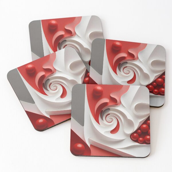 Item preview, Abstract Red and White Swirls designed and sold by Vicky Brago-Mitchell®.