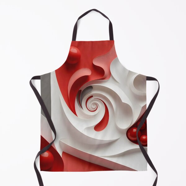 Item preview, Abstract Red and White Swirls designed and sold by Vicky Brago-Mitchell®.