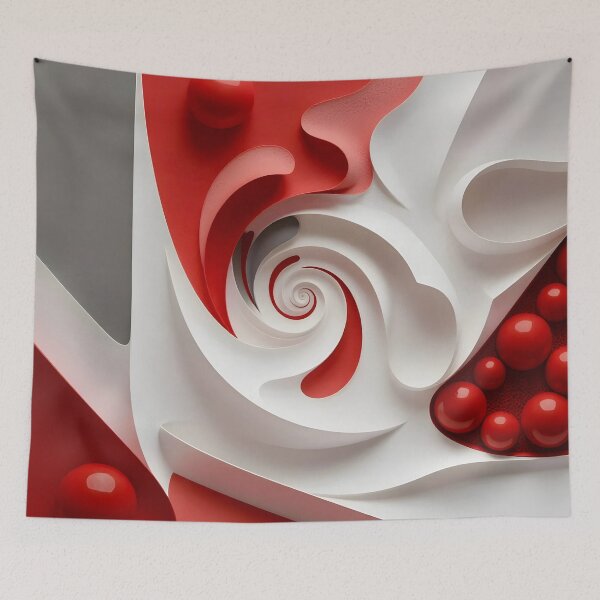 Item preview, Abstract Red and White Swirls designed and sold by Vicky Brago-Mitchell®.