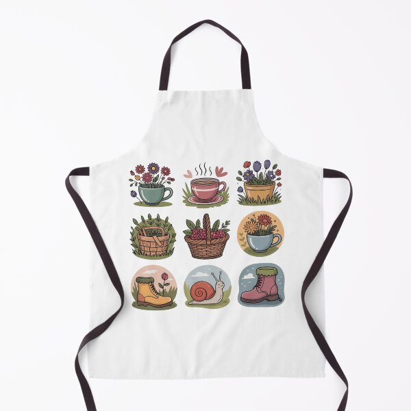 Item preview, Cute Cottagecore Garden Sticker Sheet – Aesthetic Snail, Teacup Flowers, Hiking Boots & Picnic Basket Pack designed and sold by FestivityFinds.