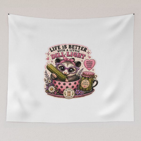 Item preview, Life is Better with a little Dill-Light | Emotional Support Pickles Funny Pickle Sticker designed and sold by Imagine Ink Design Studio.
