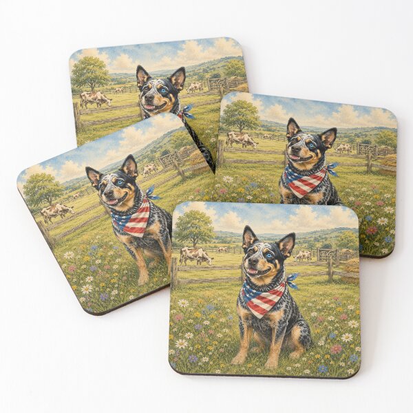 Item preview, Rustic Blue Heeler Australian Cattle Dog Art designed and sold by RescueHeart10.