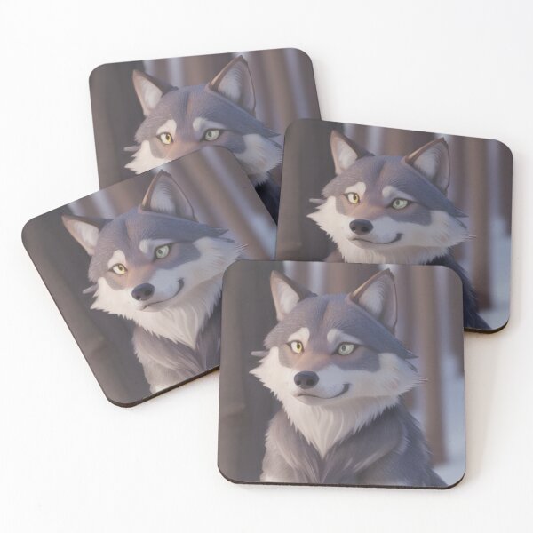 Item preview, Smiling Winter Wolf Portrait designed and sold by MoonGlyphSilence.