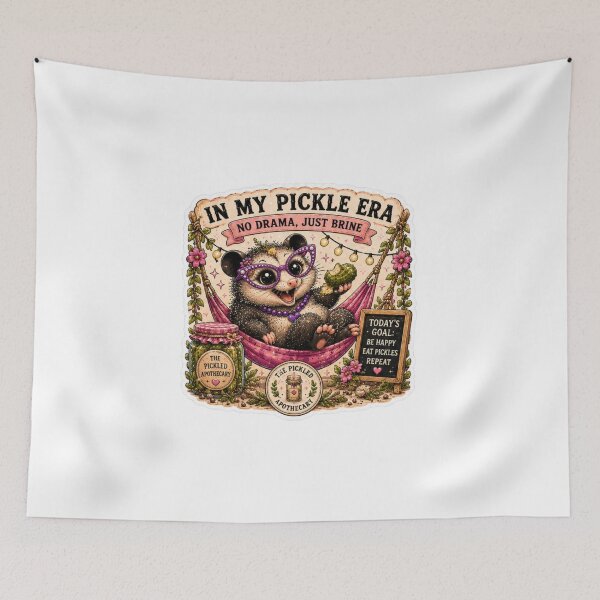 Item preview, In My Pickle Era - No Drama, Just Brine| Emotional Support Pickles Funny Pickle Sticker designed and sold by Imagine Ink Design Studio.