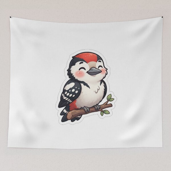 Item preview, Cute Little Woodpecker Bird On Branch designed and sold by Owcomm.
