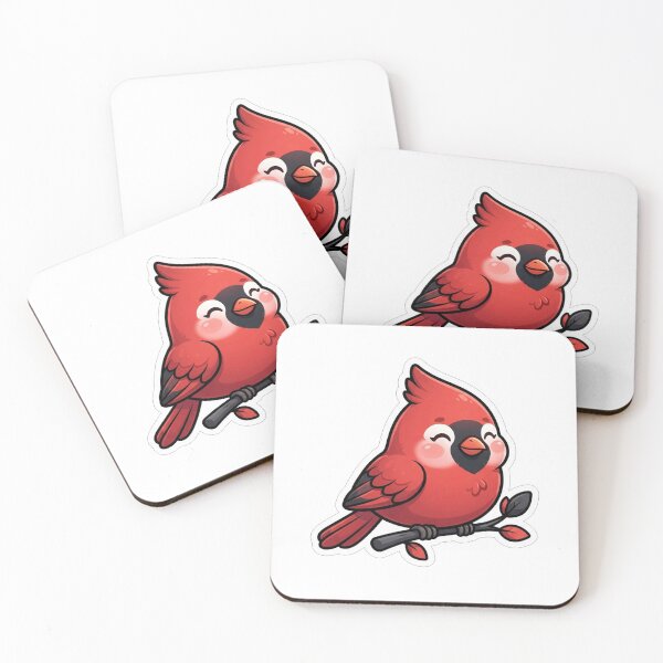Item preview, Cute Little Red Cardinal Bird Holding Branch designed and sold by Owcomm.