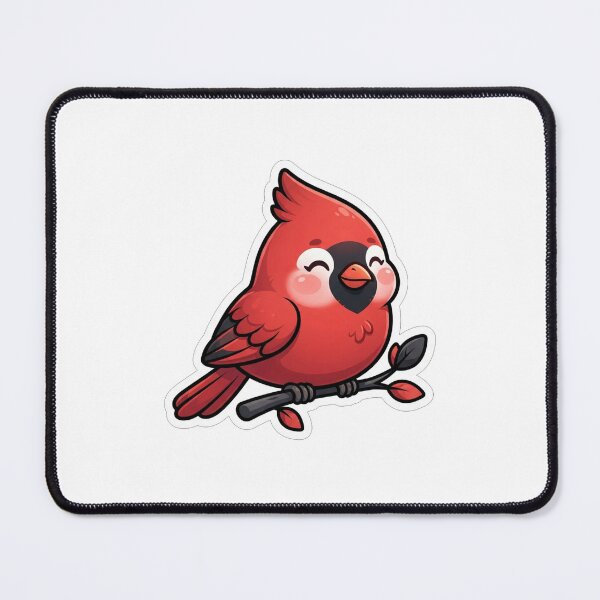 Item preview, Cute Little Red Cardinal Bird Holding Branch designed and sold by Owcomm.
