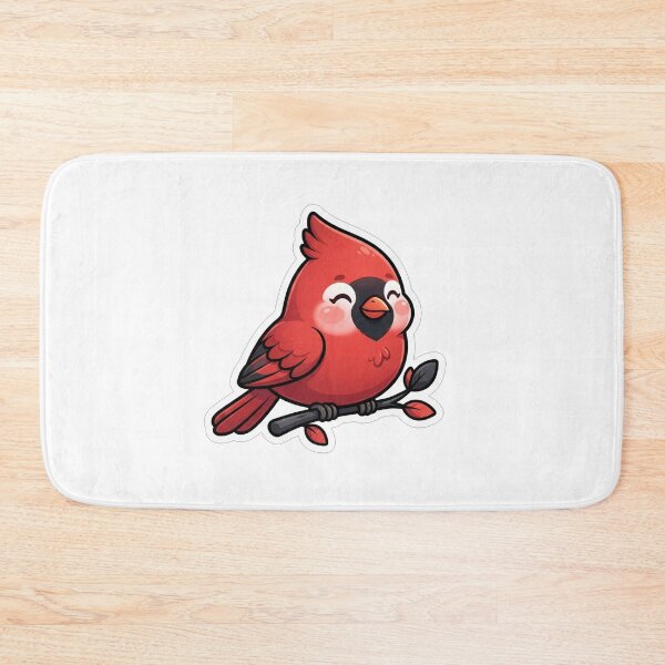 Item preview, Cute Little Red Cardinal Bird Holding Branch designed and sold by Owcomm.