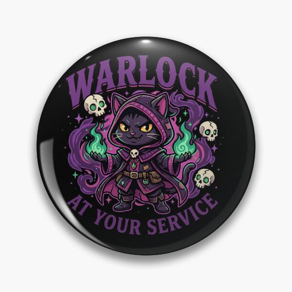 Item preview, Spooky Black Cat Warlock RPG Class Fantasy Parody designed and sold by AdyKurniawan.