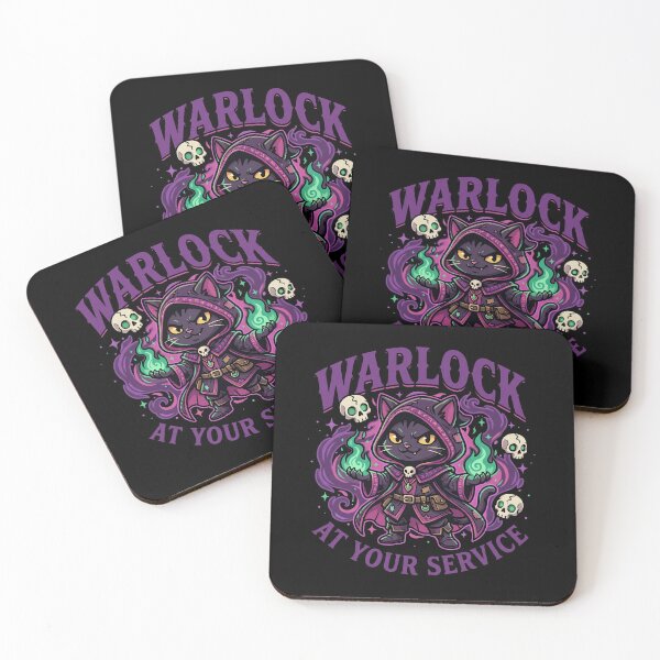 Item preview, Spooky Black Cat Warlock RPG Class Fantasy Parody designed and sold by AdyKurniawan.