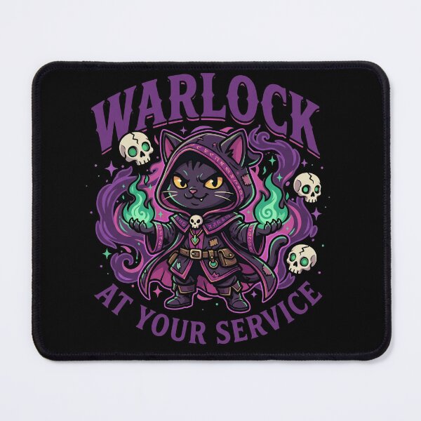 Item preview, Spooky Black Cat Warlock RPG Class Fantasy Parody designed and sold by AdyKurniawan.
