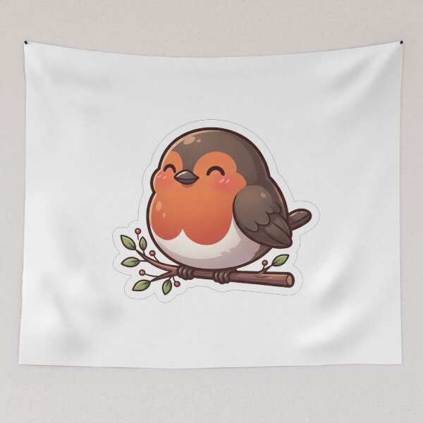 Item preview, Cute Chonk Robin Bird Holding Branch designed and sold by Owcomm.