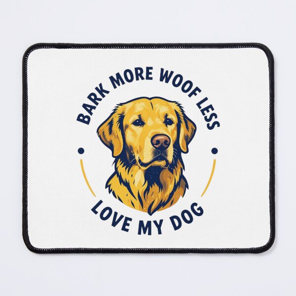 Item preview, Bark More Woof Less Golden Retriever – Love My Dog Funny Retro Badge T-Shirt designed and sold by FestivityFinds.