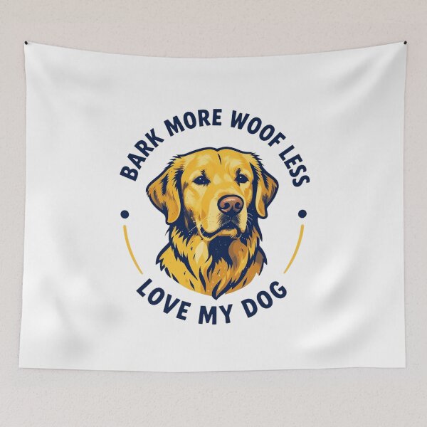 Item preview, Bark More Woof Less Golden Retriever – Love My Dog Funny Retro Badge T-Shirt designed and sold by FestivityFinds.