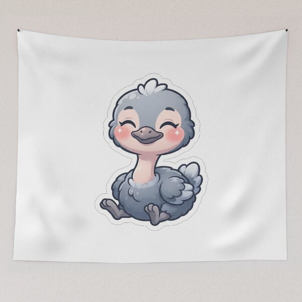 Item preview, Cute Fluffy Baby Ostrich Cartoon Bird designed and sold by Owcomm.