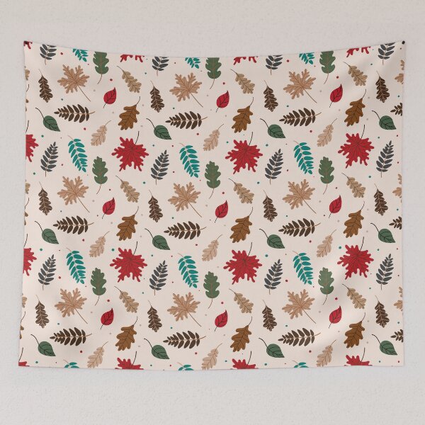 Item preview, Foliage & Frost – Teal and Terracotta Autumn Leaves designed and sold by Novalineastudio.