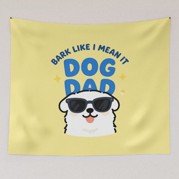 Item preview, Bark Like I Mean It Dog Dad – Cute Cartoon Dog with Sunglasses Funny T-Shirt designed and sold by FestivityFinds.