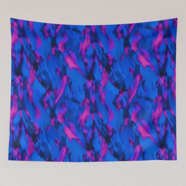 Item preview, Sapphire Blue and Magenta Abstract Watercolor Pattern designed and sold by zenjiinspired.