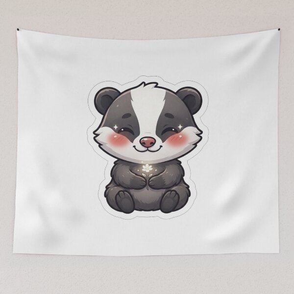 Item preview, Cute Baby Badger Holding A Flower designed and sold by Owcomm.