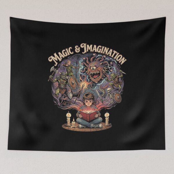 Item preview, Magic and Imagination Fantasy RPG Reading Retro Storybook Art designed and sold by AdyKurniawan.