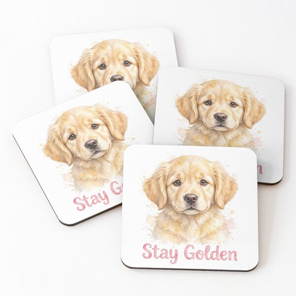 Item preview, Stay Golden - Cute Golden Retriever Puppy Watercolor Dog Art designed and sold by SDKENERGY.