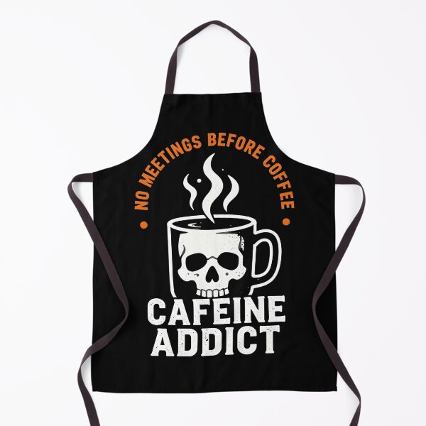 Item preview, No Meetings Before Coffee Caffeine Addict Skull Coffee Mug Funny Office Humor Vintage T-Shirt designed and sold by FestivityFinds.