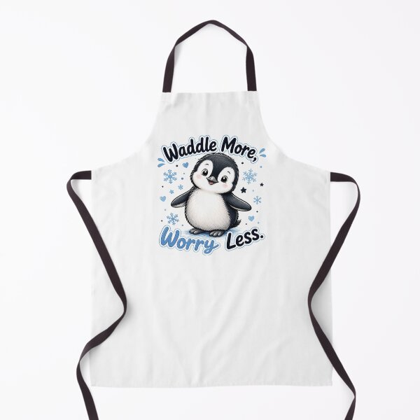 Item preview, Waddle More, Worry Less Cute Penguin Quote | Adorable Kawaii Penguin Illustration | Positive Animal Design designed and sold by CRAZZYDOODLES.
