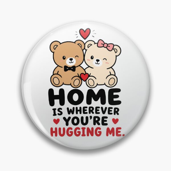 Item preview, Home Is Wherever You're Hugging Me | Cute Teddy Bear Couple | Minimal Romantic Love Design designed and sold by Lovestickerco.